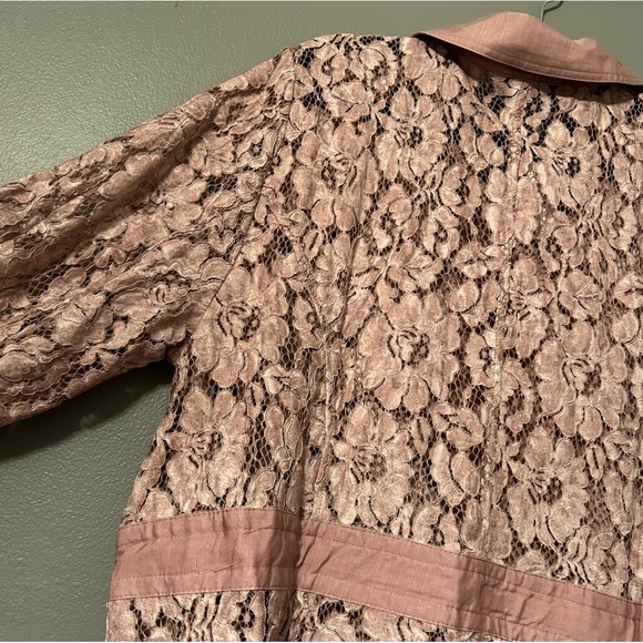 NWT Lane Bryant Sz 18/20 Petite Dusty Rose Lace Jacket Button-up Jacket Blouse! - Picture 16 of 16